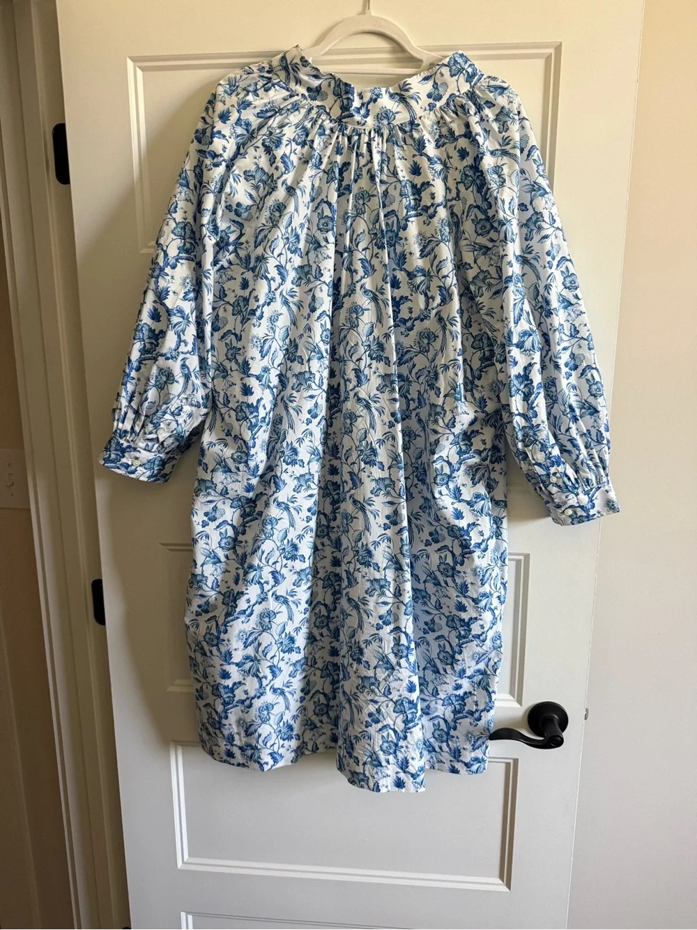 Ann Mashburn Blue & White Floral Belted Dress XL